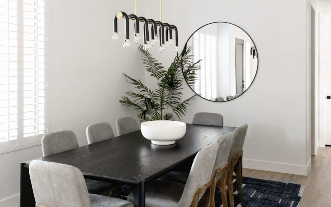 dining room design with black table